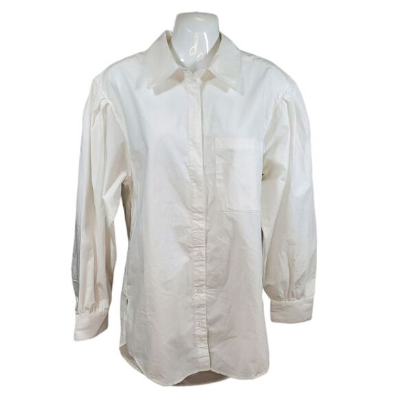 OPEN EDIT oversize balloon sleeve button down S - Picture 1 of 9